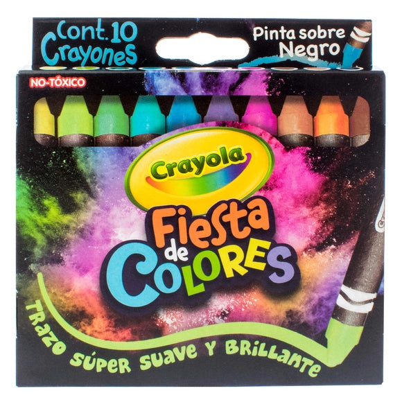 Crayones Fiesta de colores Crayola Pinta Sobre Negro | Papelería Cascabelito