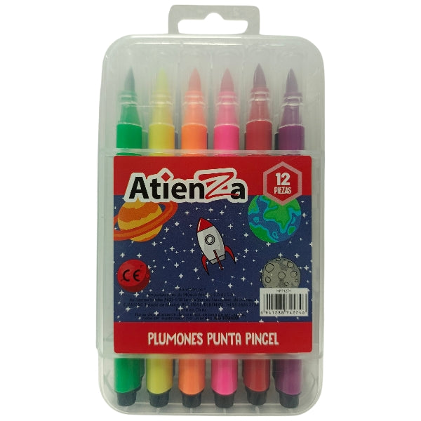 1 paquete con 12 plumones Atienza