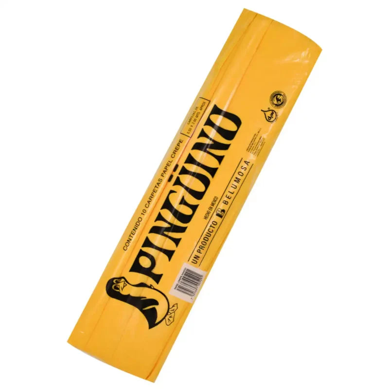 1 pliego de papel crepe pingüino, amarillo mango