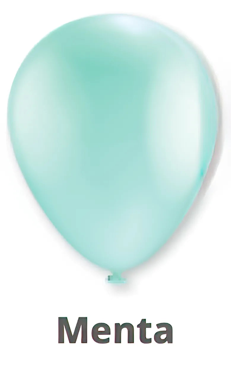 Paquete De Globos Payaso #9 Verde Menta 100 Piezas