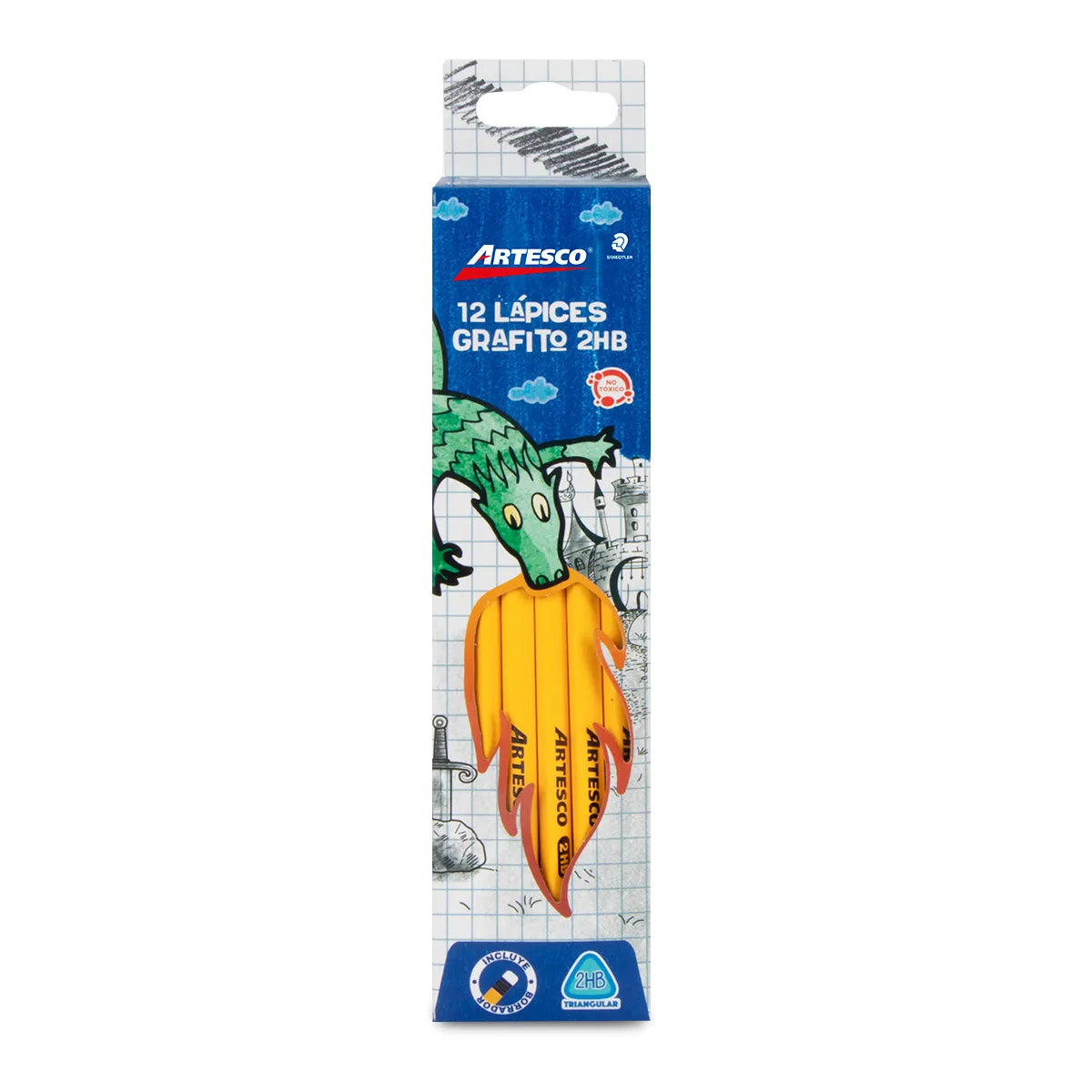 Lápices De Grafito Triangular Artesco No.2 C/12