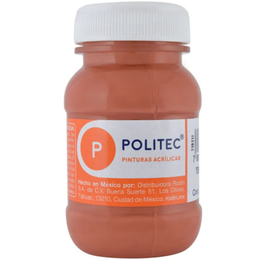 Caja De Pintura Acrílica Politec Terracota 340 / 100 Ml / 6 Piezas