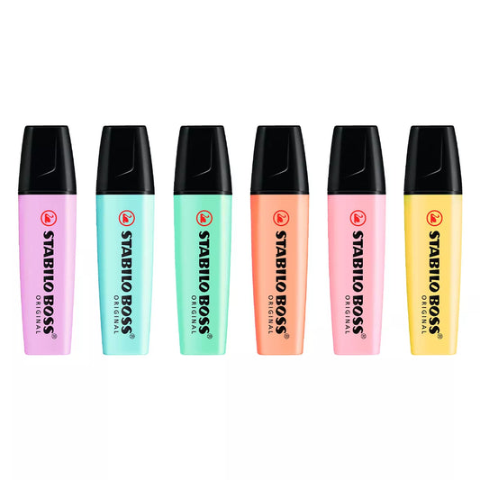 1 paquete con 6 marcatextos pastel Atienza