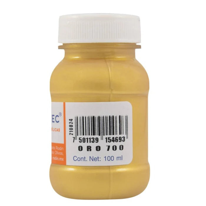 Caja de Pintura Acrílica Politec Metalico Oro 700 / 100 Ml / 1 Pieza