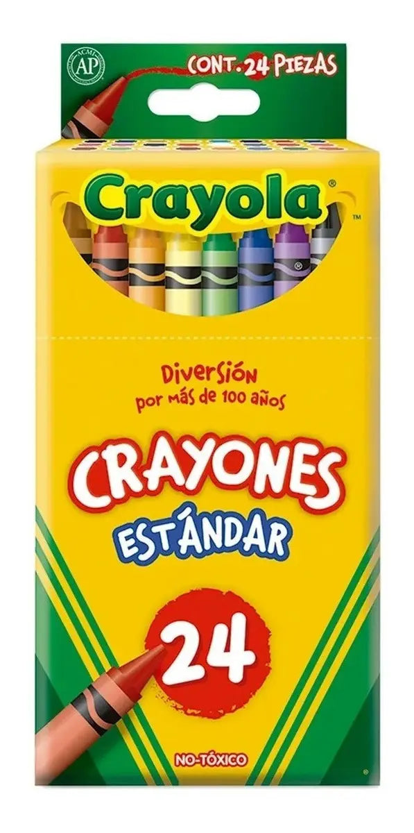 Crayones Crayola Estándar Estuche Con 24 Colores Diferentes | Papelería Cascabelito