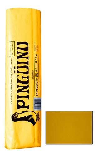 1 pliego de papel crepe pingüino,amarillo fuerte