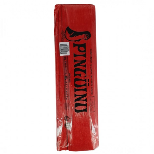1 pliego de papel crepe Pingüino,rojo