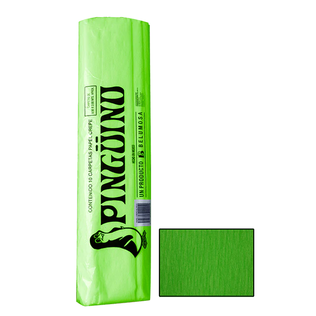 1 pliego de papel crepe Pingüino,verde limon