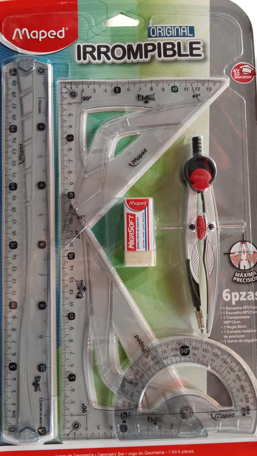 Juego geometrico irrompible de 6 piezas MAPED