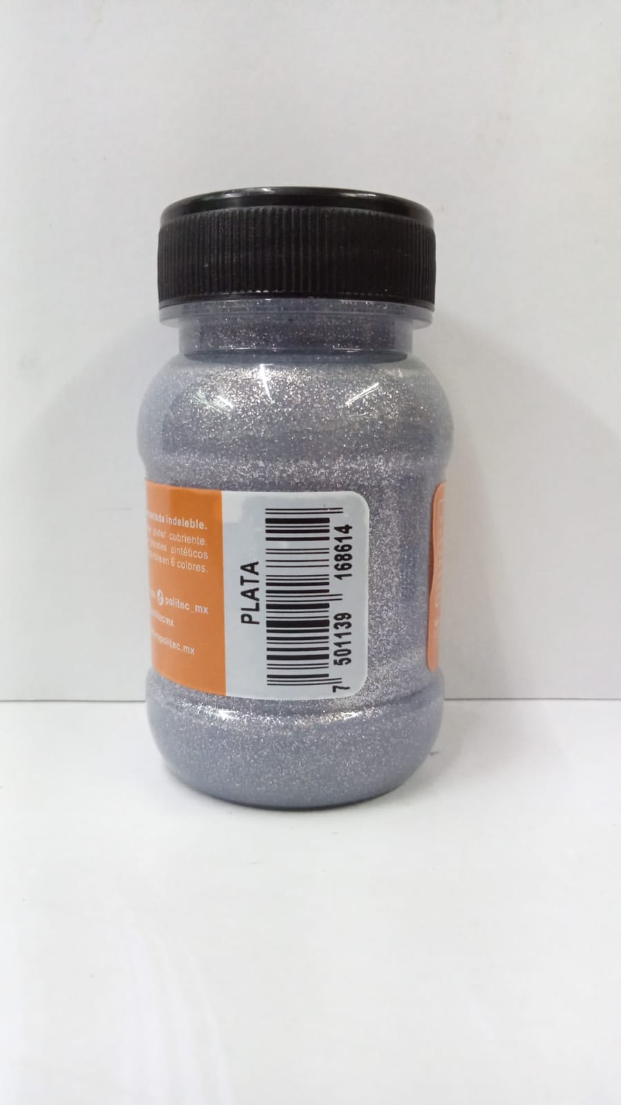 Caja de Pintura Acrílica Politec Diamantada Plata / 100ml / 6 piezas