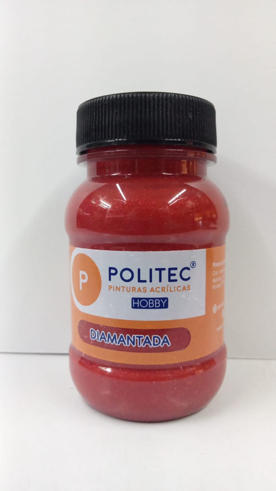 Caja de Pintura Acrílica Politec Diamantada Rojo / 100ml / 6 piezas