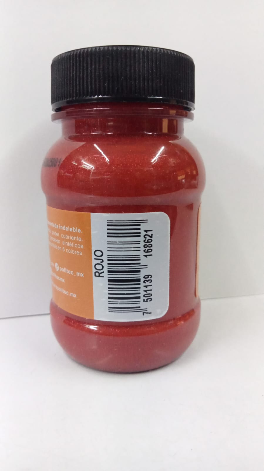 Caja de Pintura Acrílica Politec Diamantada Rojo / 100ml / 6 piezas