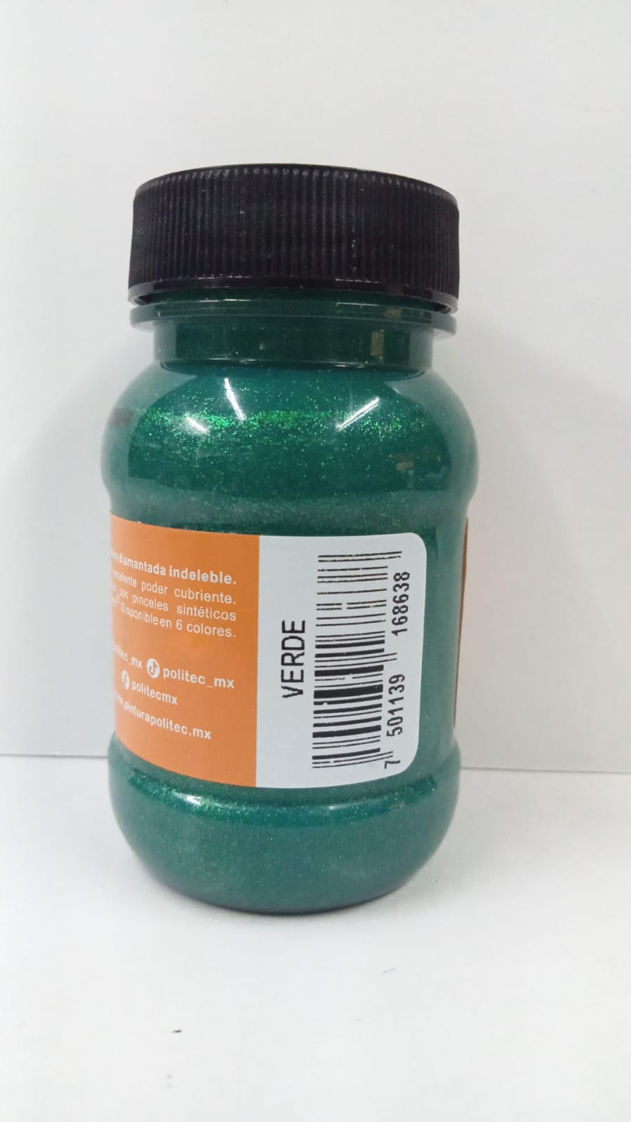 Caja de Pintura Acrílica Politec Diamantada verde / 100ml / 6 piezas