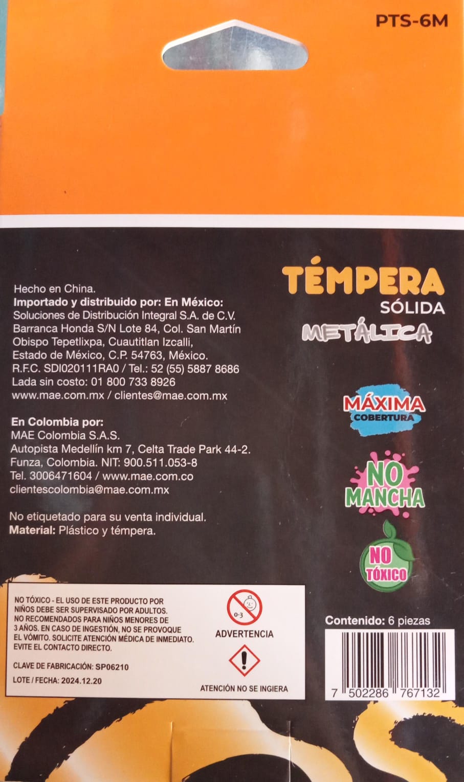 Pintura tempera solida metalica MAE