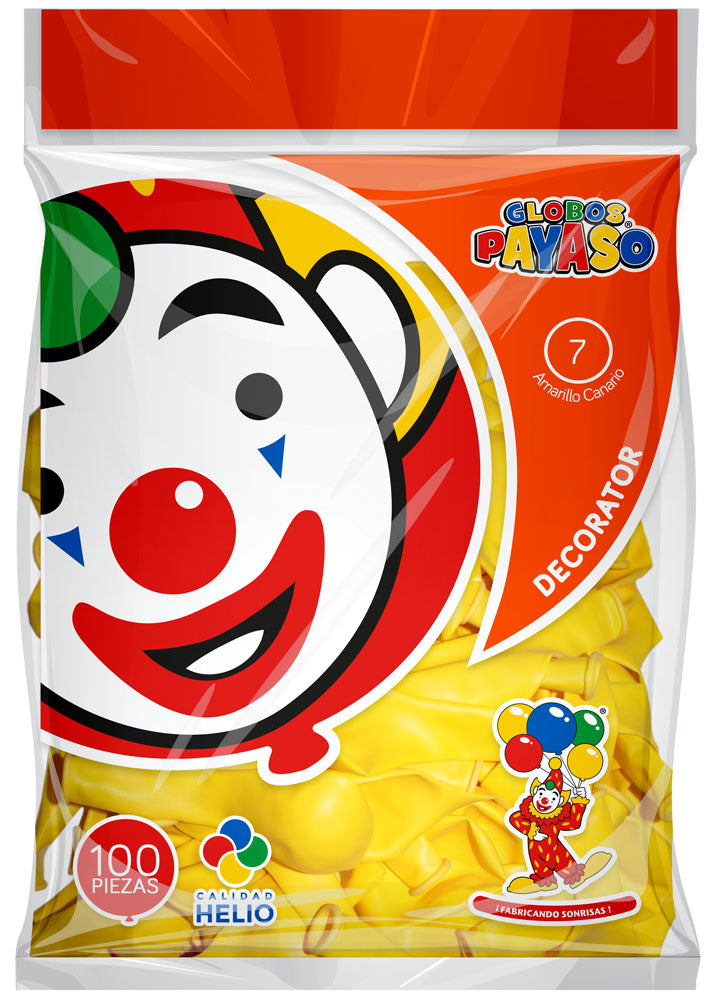 bolsa de globos payaso #7, 100 piezas