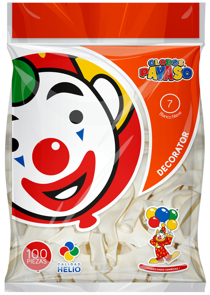 bolsa de globos payaso #7, 100 piezas