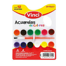 Acuarela De Colores Vinci # 12 Pastillas