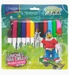 1 paquete de plumones para dibujo con 12 piezas AZOR