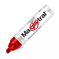 Marcador para pizarron blanco punta cincel barril de aluminio rojo MAGISTRAL