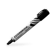 Marcador permanente punta cincel una punta negro ESTERBOOK SHARPPIE / 12