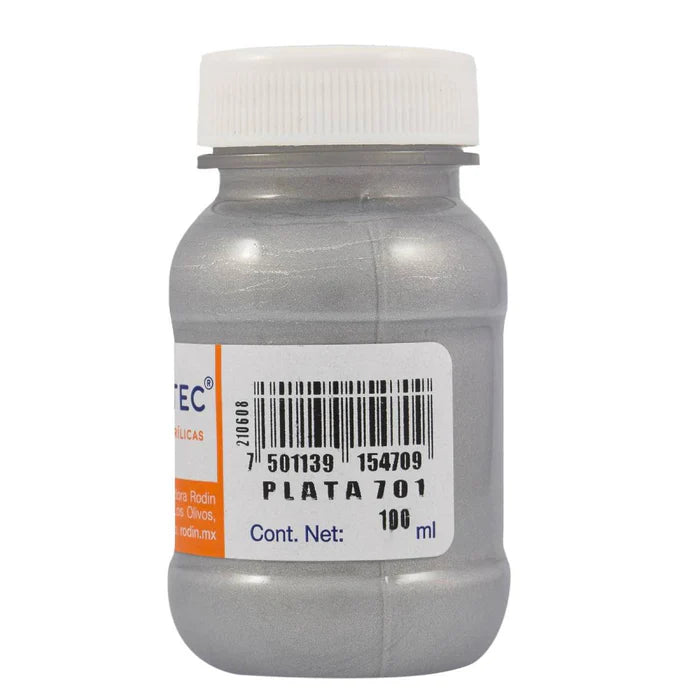 Caja de Pintura Acrílica Politec Metalica Plata 701 / 100 Ml / 1 Pieza
