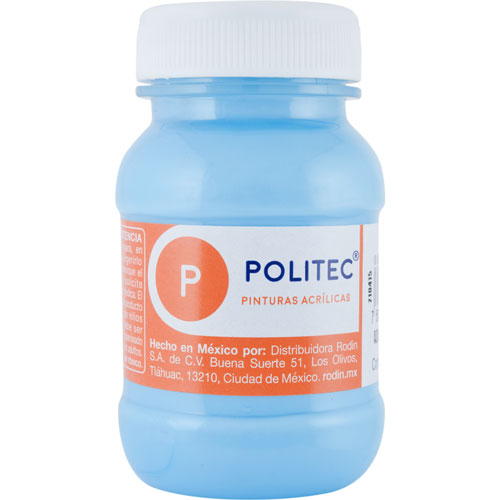 Caja De Pintura Acrílica Politec Azul Pastel 316 / 100 Ml / 6 Piezas