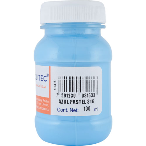 Caja De Pintura Acrílica Politec Azul Pastel 316 / 100 Ml / 6 Piezas
