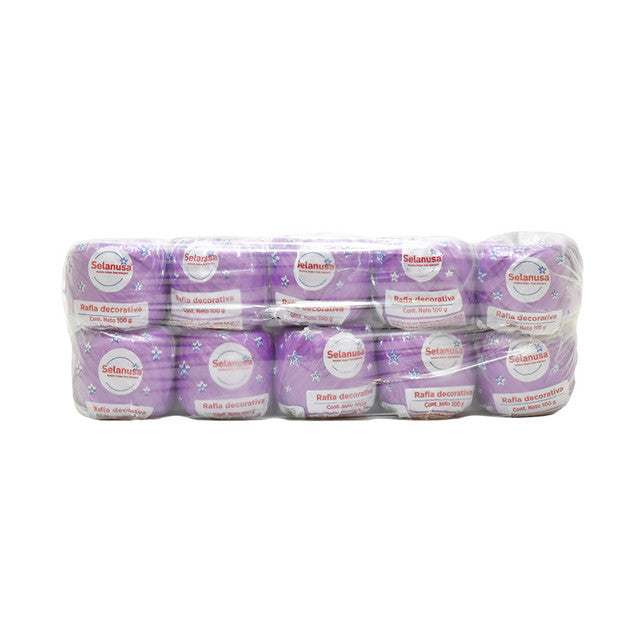 Rafia Selanusa Morado 110 - Paquete de 10 piezas de 100 g