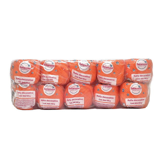 Rafia Selanusa Naranja 120 - Paquete de 10 piezas de 100 g