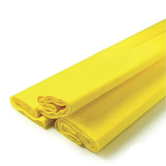 1 pliego de papel crepe marca pingüino, amarillo canario