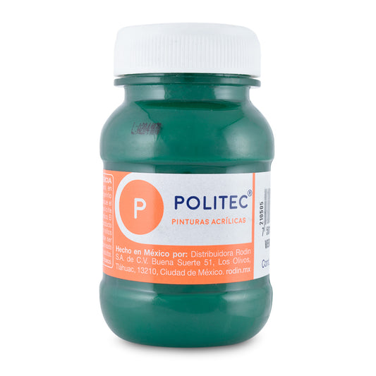 Caja De Pintura Acrílica Politec Verde Olivo 336 / 100 Ml / 6 Piezas