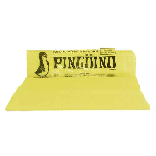 1 pliego de papel crepe marca pingüino, amarillo canario