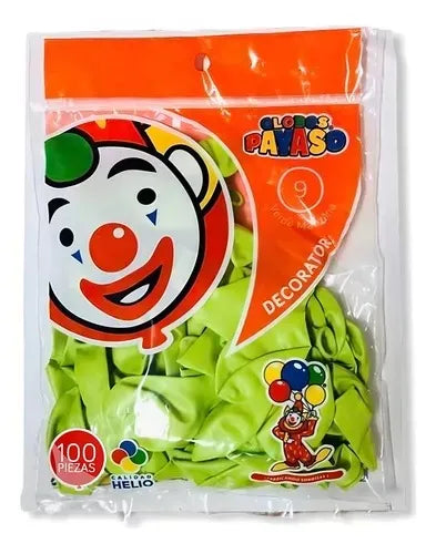 bolsa de globo 100 pzs verde manzana Globos Payaso
