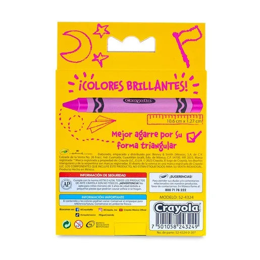 Crayones Triangulares Jumbo 24 piezas Marca Crayola