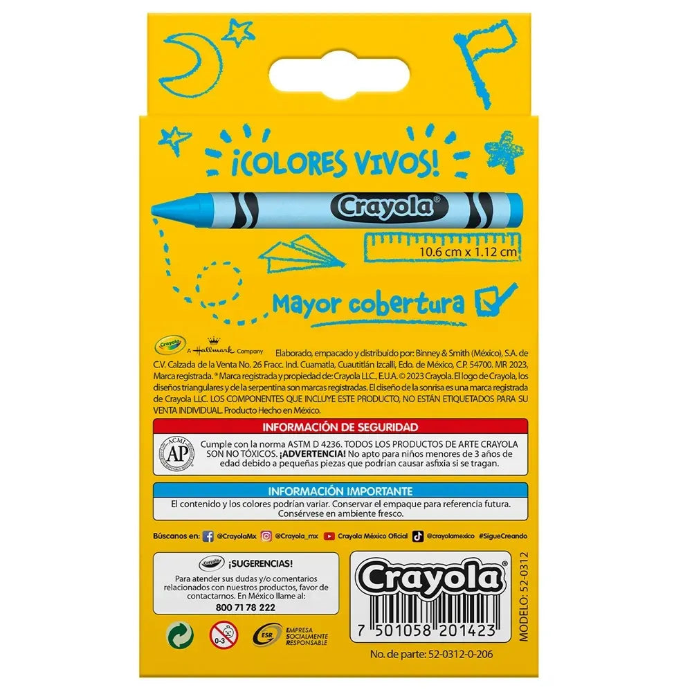 Crayones Jumbo 12 piezas Marca Crayola