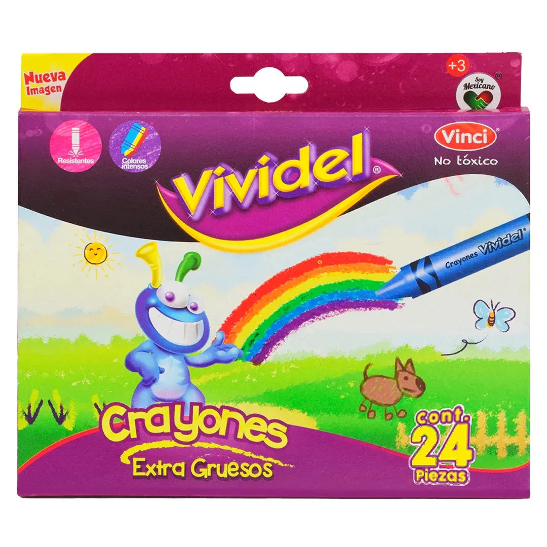Crayones Extra Gruesos 24 piezas Vividel