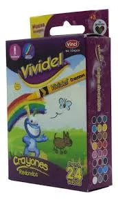 Crayones Redondos 24 piezas Vividel
