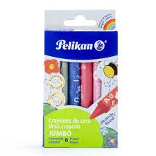 Crayones De Cera Jumbo Redondo 6 piezas Pelikan