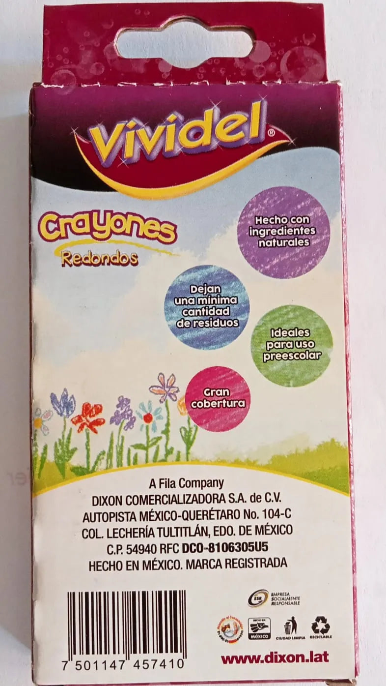 Crayones Redondos 6 piezas vividel