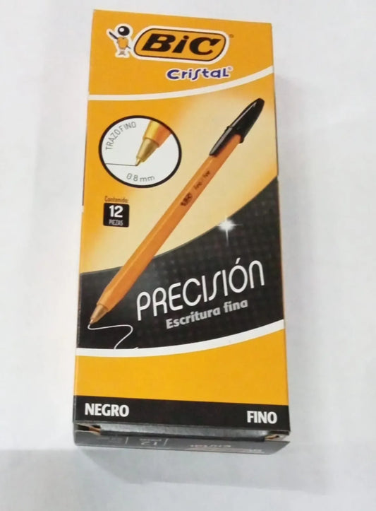 Boligrafo tinta negra puta fina Bic C/12