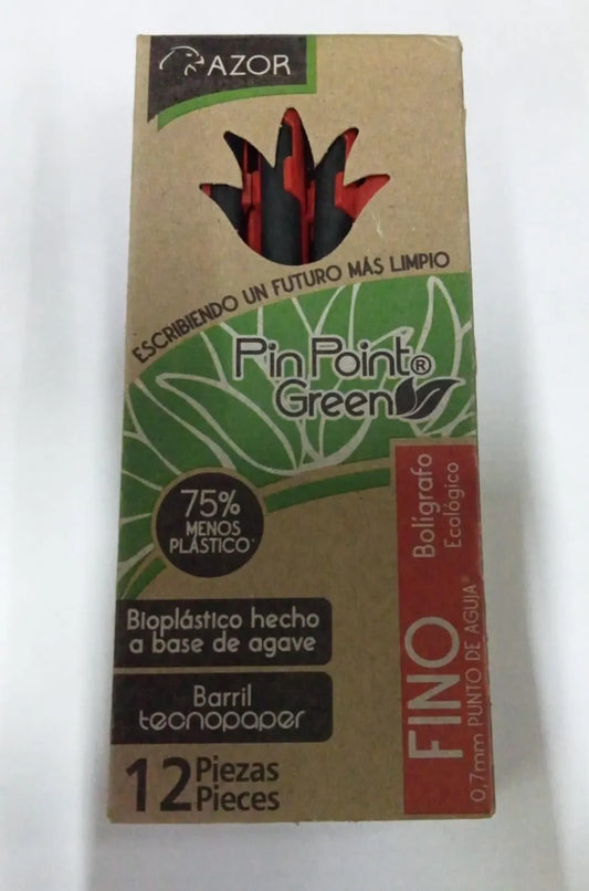 Boligrafo ecologico tinta roja Pin Point Green C/12