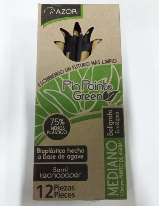 Boligrafo ecologico tinta negra Pin Point Green