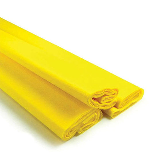 1 pliego de papel crepe pingüino,amarillo fuerte