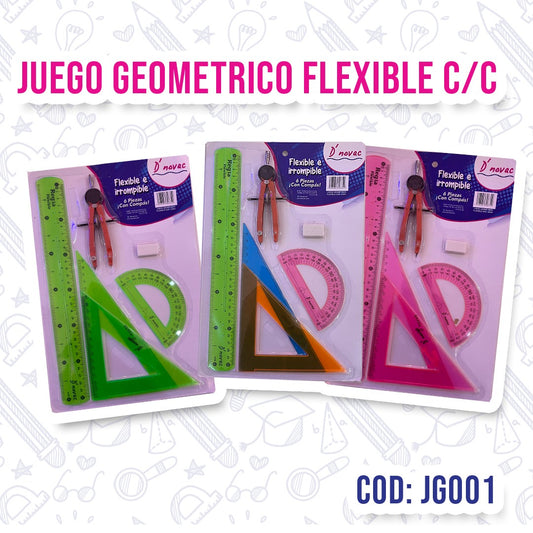 Juego geometrico grande irrompible y flexible de 6 piezas D novac