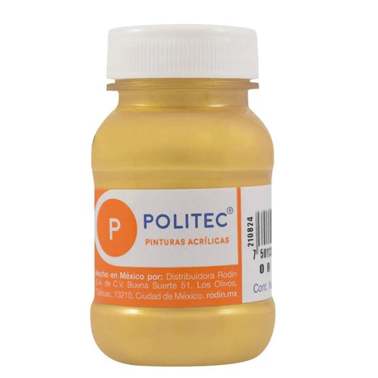 Caja de Pintura Acrílica Politec Metalico Oro 700 / 100 Ml / 1 Pieza