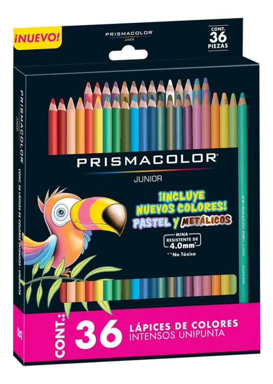 Prismacolor Junior Lápices De Colores, 4.0 Mm, 36 Piezas | Papelería Cascabelito