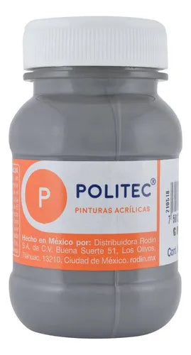Caja De Pintura Acrílica Politec Gris 317 / 100 Ml / 6 Piezas