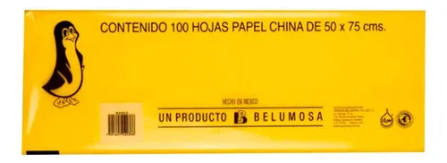 1 pliego de papel china amarillo mango
