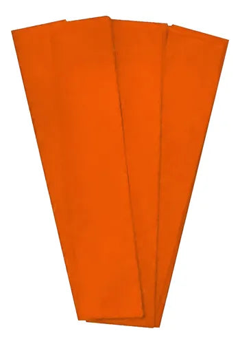 1 pliego de  papel crepe pingüino,naranja