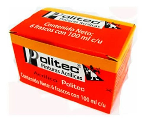 Caja De Pintura Acrílica Politec Azul Cobalto 310 / 100 Ml / 6 Piezas